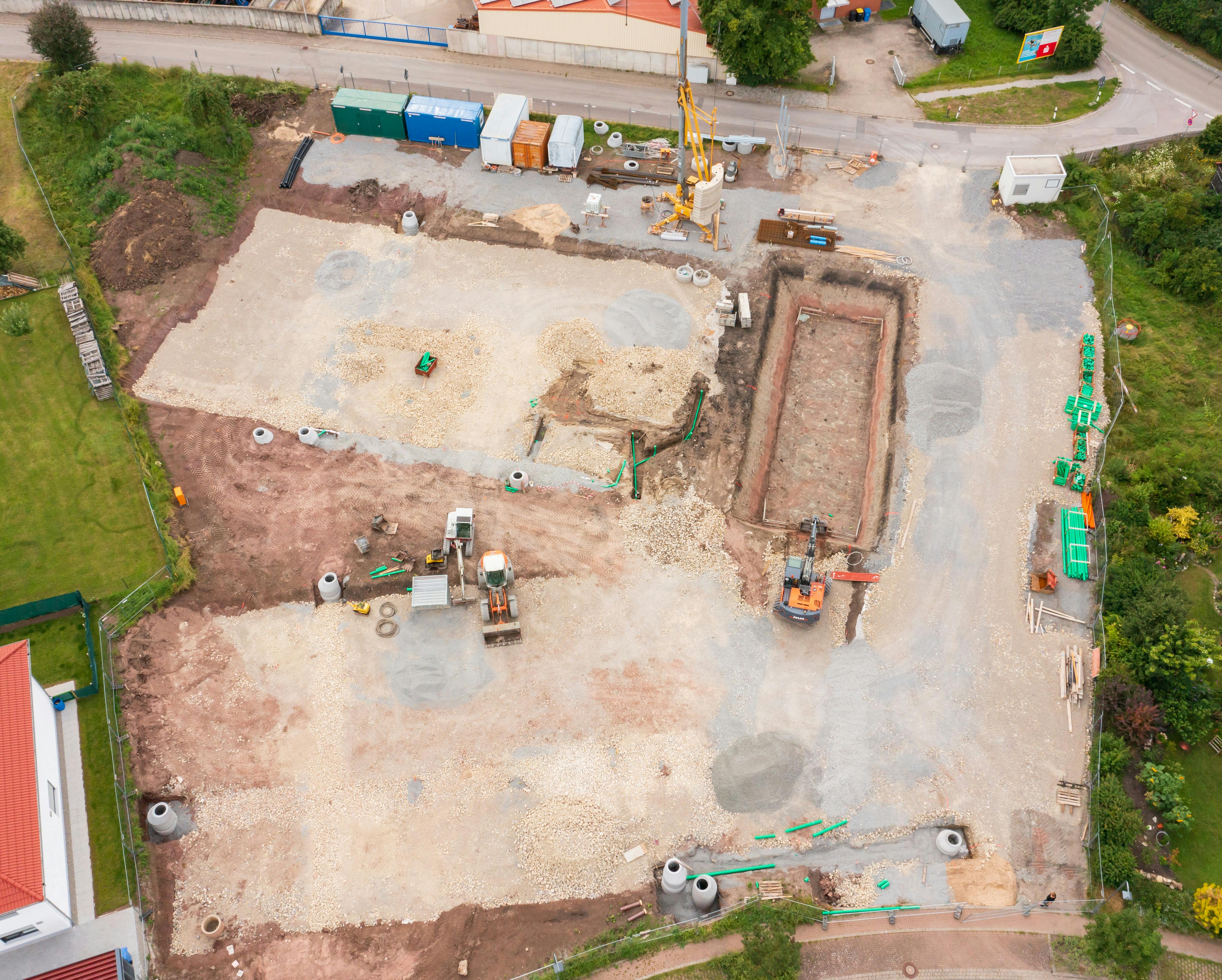 Baustelle aus der Vogelperspektive, Foto: Hartmut Assel